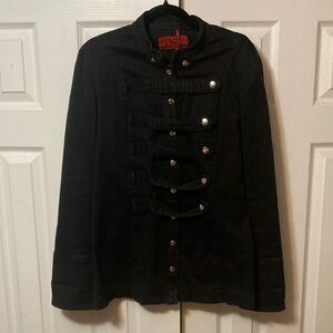 Tripp NYC Black Jean Jacket with Silver Accents